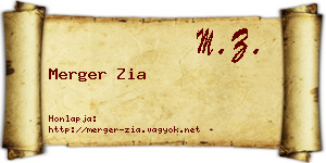 Merger Zia névjegykártya